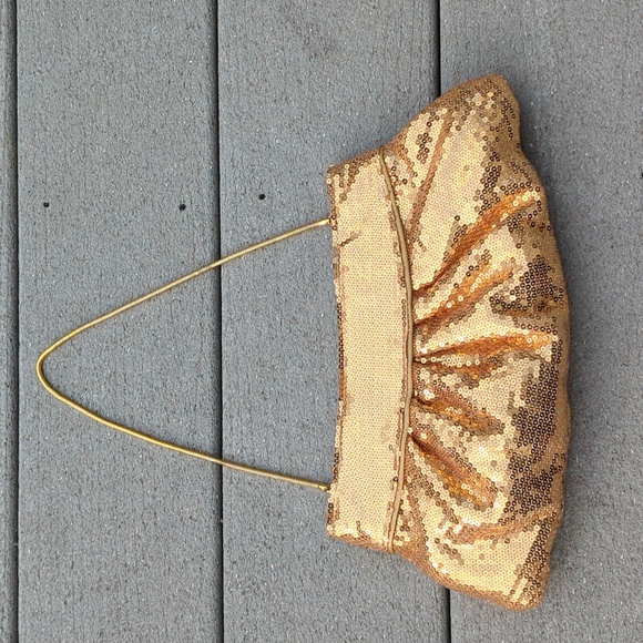 Steve Madden Gold Sequin Clutch Bag | Gold Clutch Purse - Picture 1 of 14